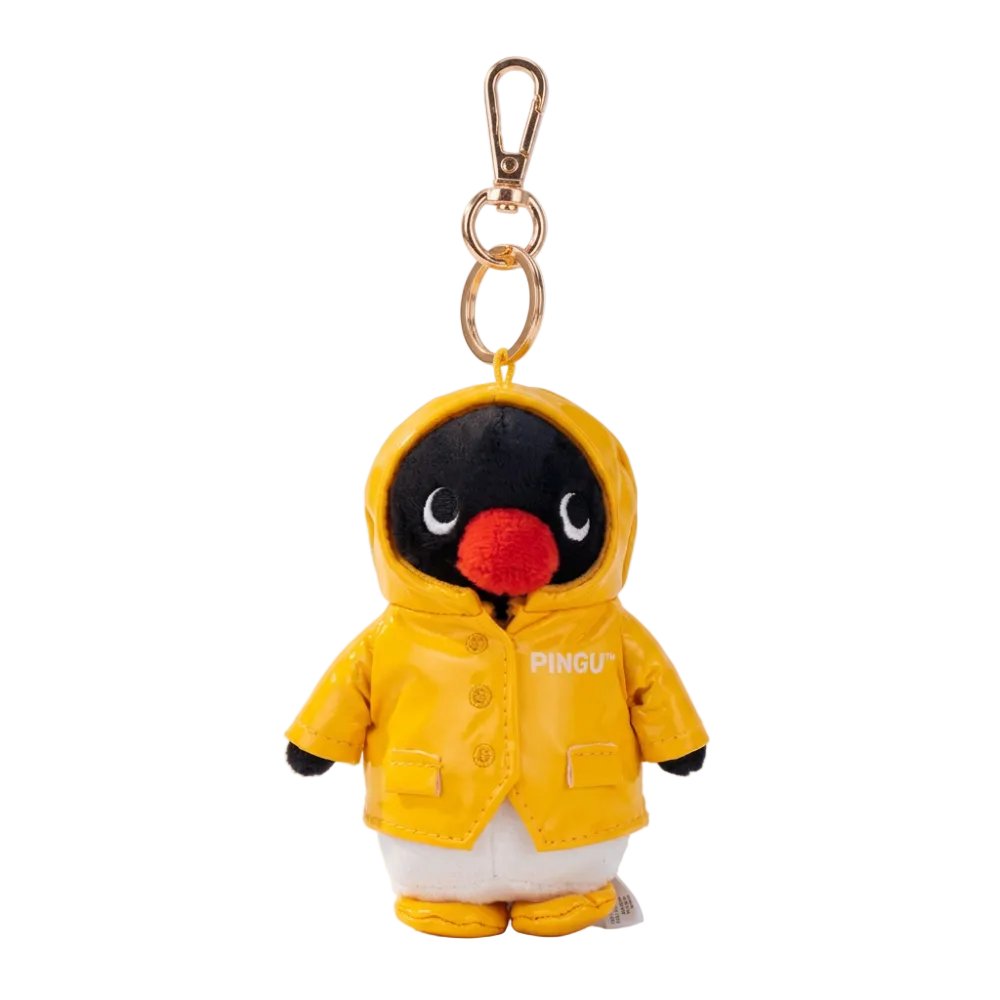 Pingu Raincoat Plush Keychain Yellow