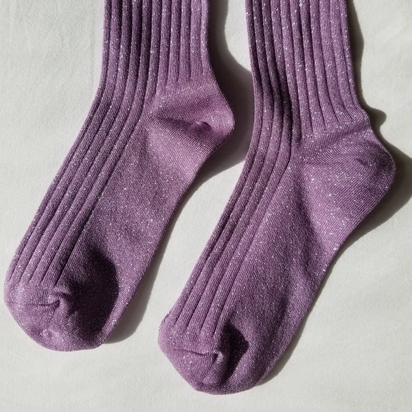 Le Bon Shoppe Socks Her Lurex Glitter Lilac