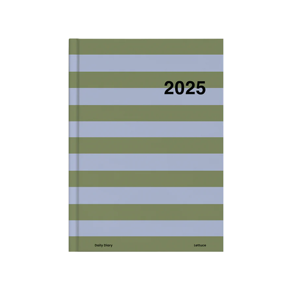 **PRE ORDER** Lettuce 2025 Daily Diary Periwinkle and Olive Stripe