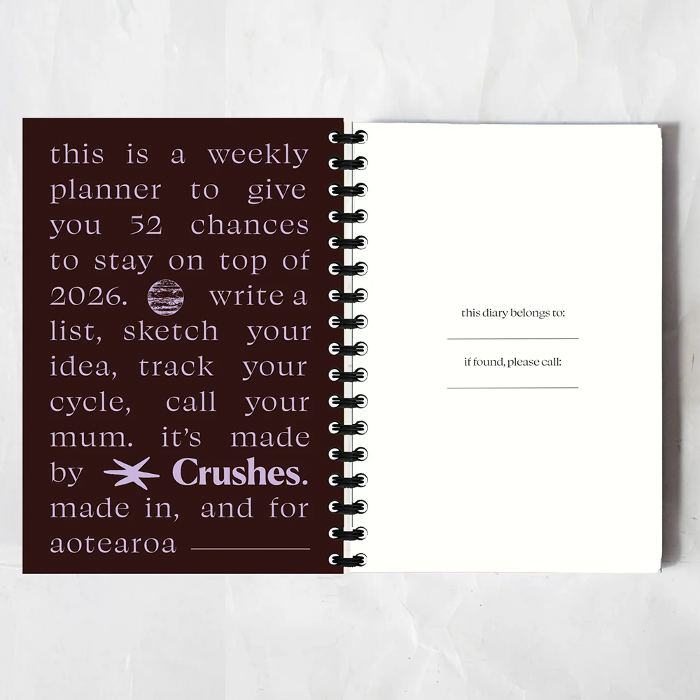 Chrushes 2026 Weekly Diary Plum