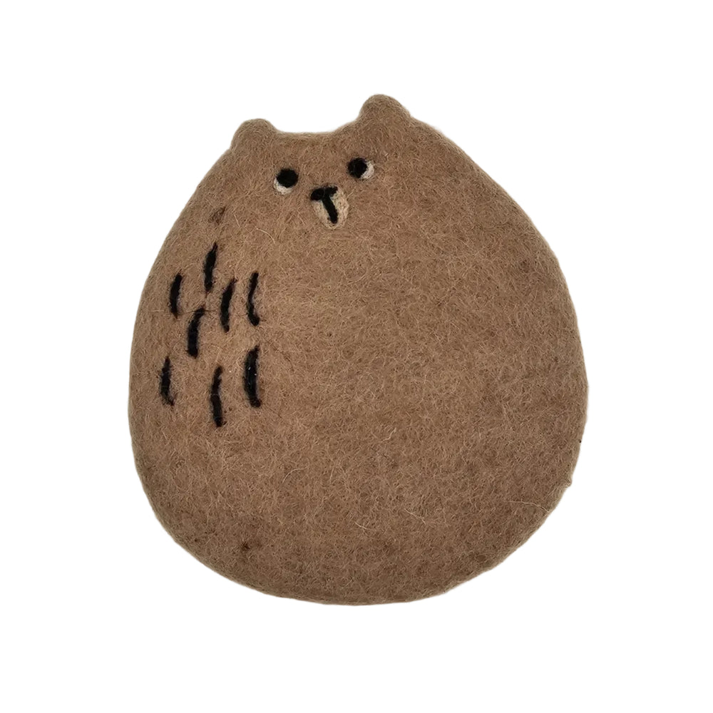 Jacklelope Treasures Felted Coaster Beige Bear