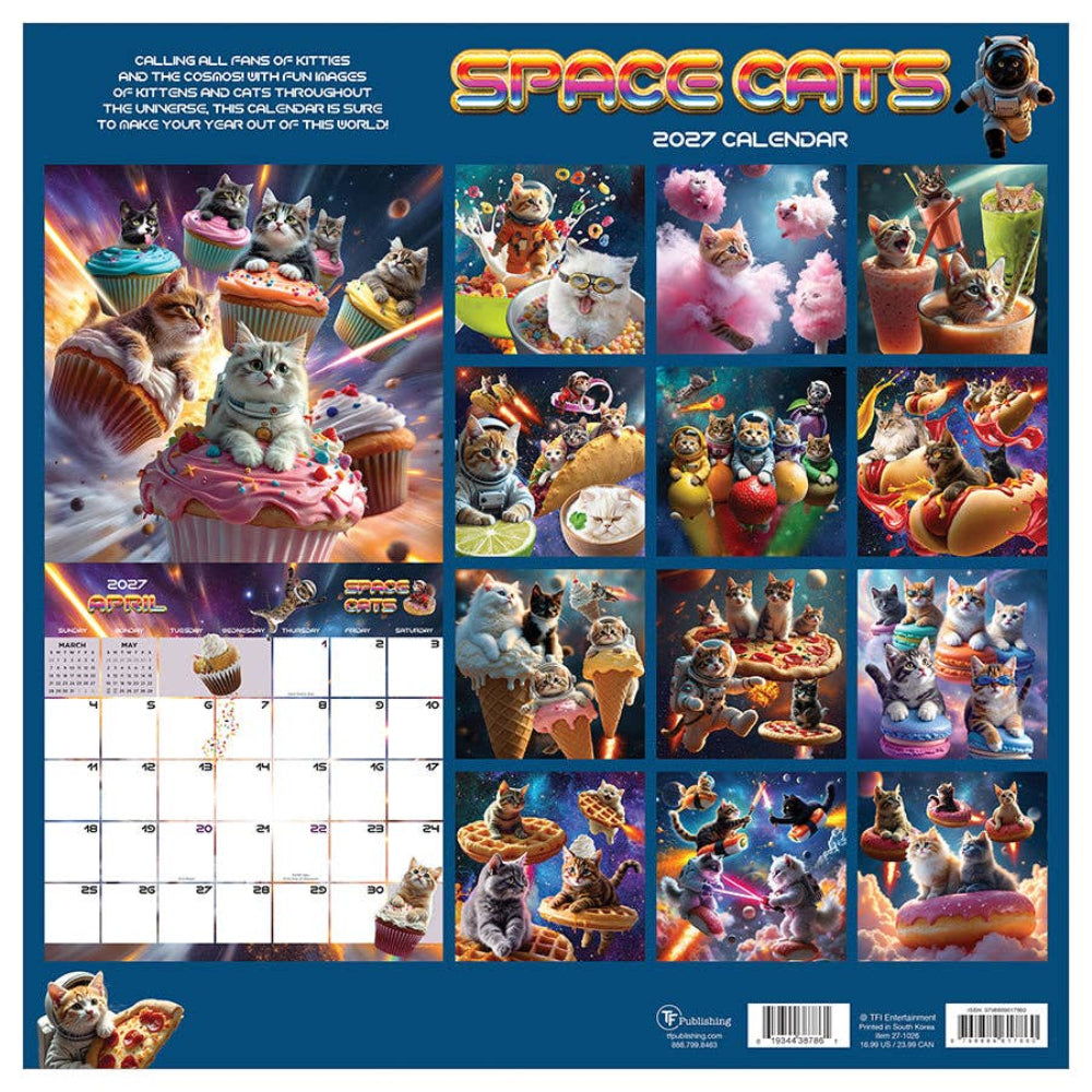 Space Cats 2027 Wall Calendar