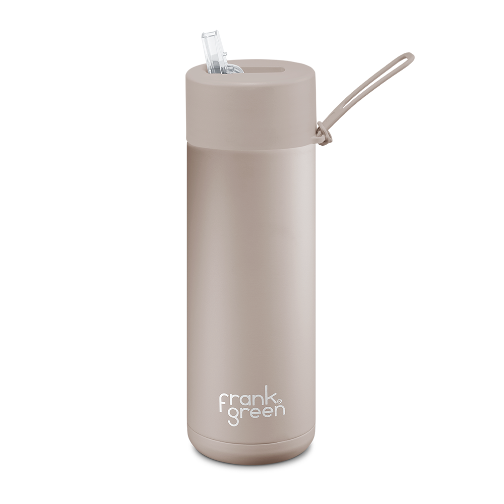 Frank Green Reusable Bottle With Straw & Lid Strap 20oz Moon Dust