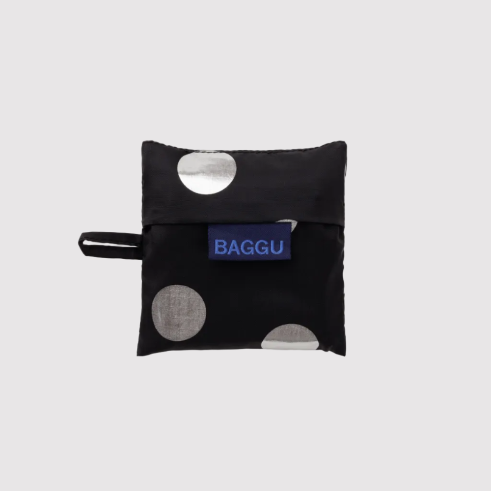 Baggu Baby Reusable Bag Silver Metallic Polka Dot