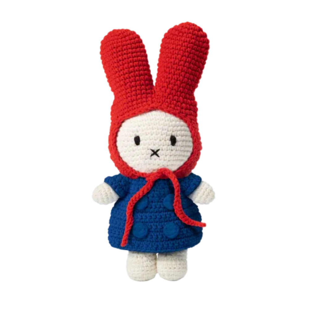 Just Dutch x Miffy Crochet Miffy Cuddly Blue Coat + Red Hat