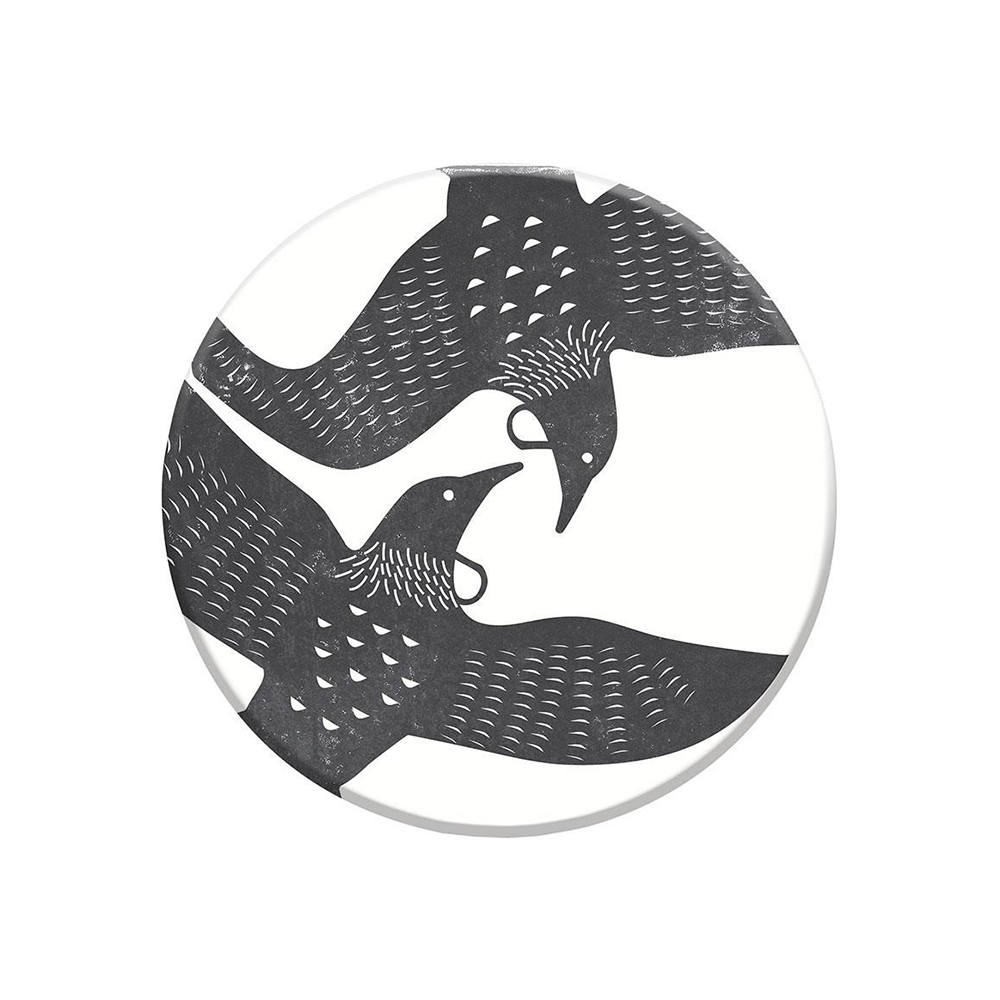 100% NZ Ceramic Coaster Linocut Tui