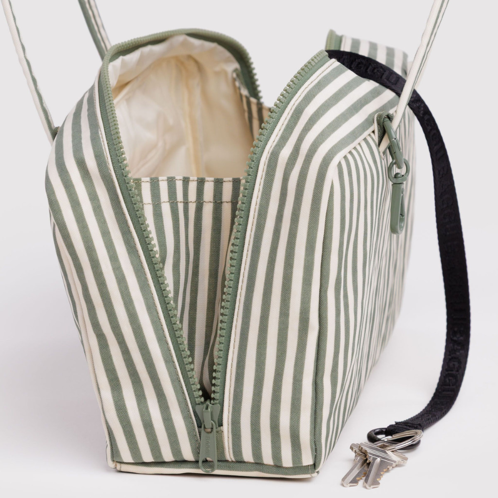 Baggu Nylon Bowler Bag Sage Stripe