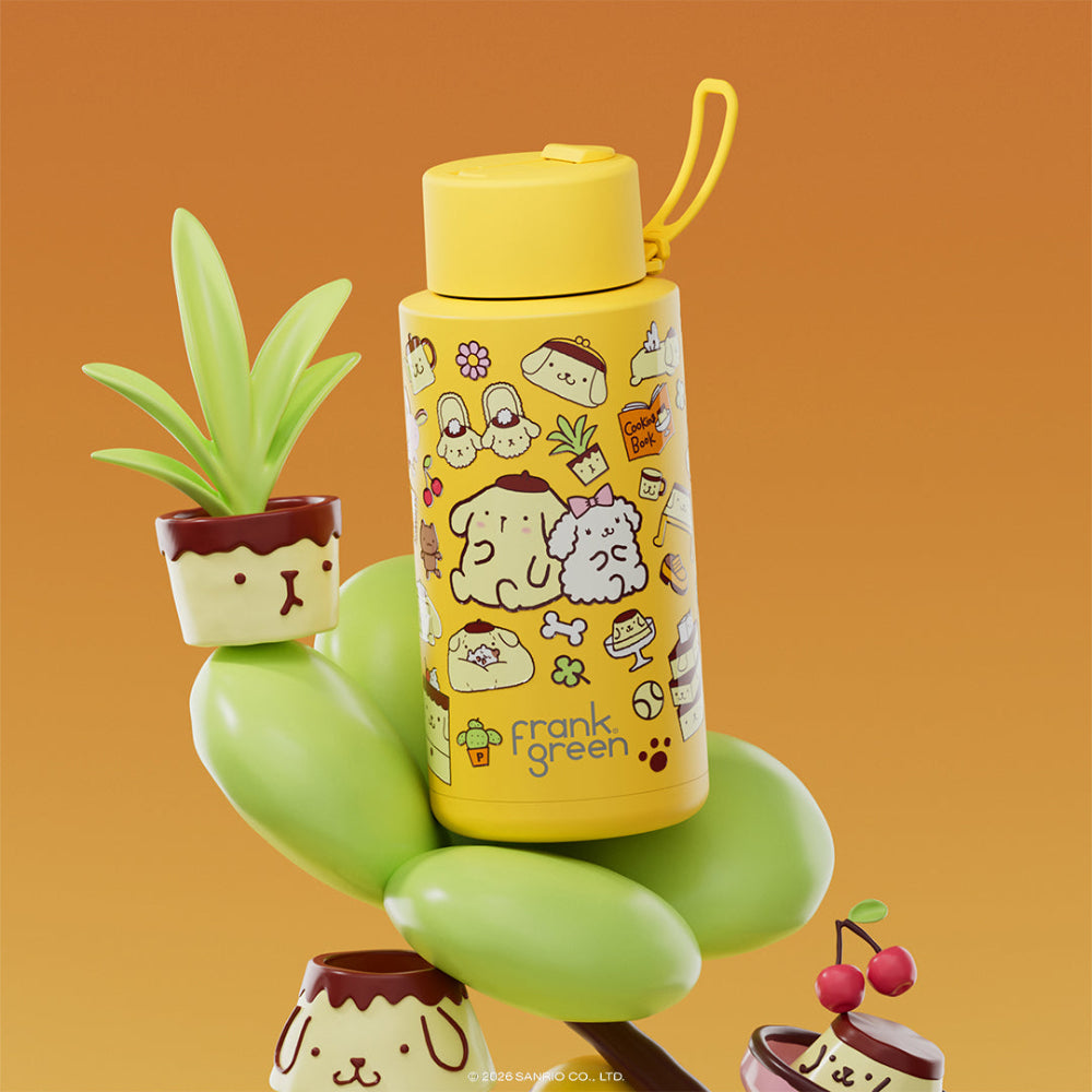 Frank Green x Hello Kitty 34oz Reusable Bottle PomPomPurin with Flip Straw Lid