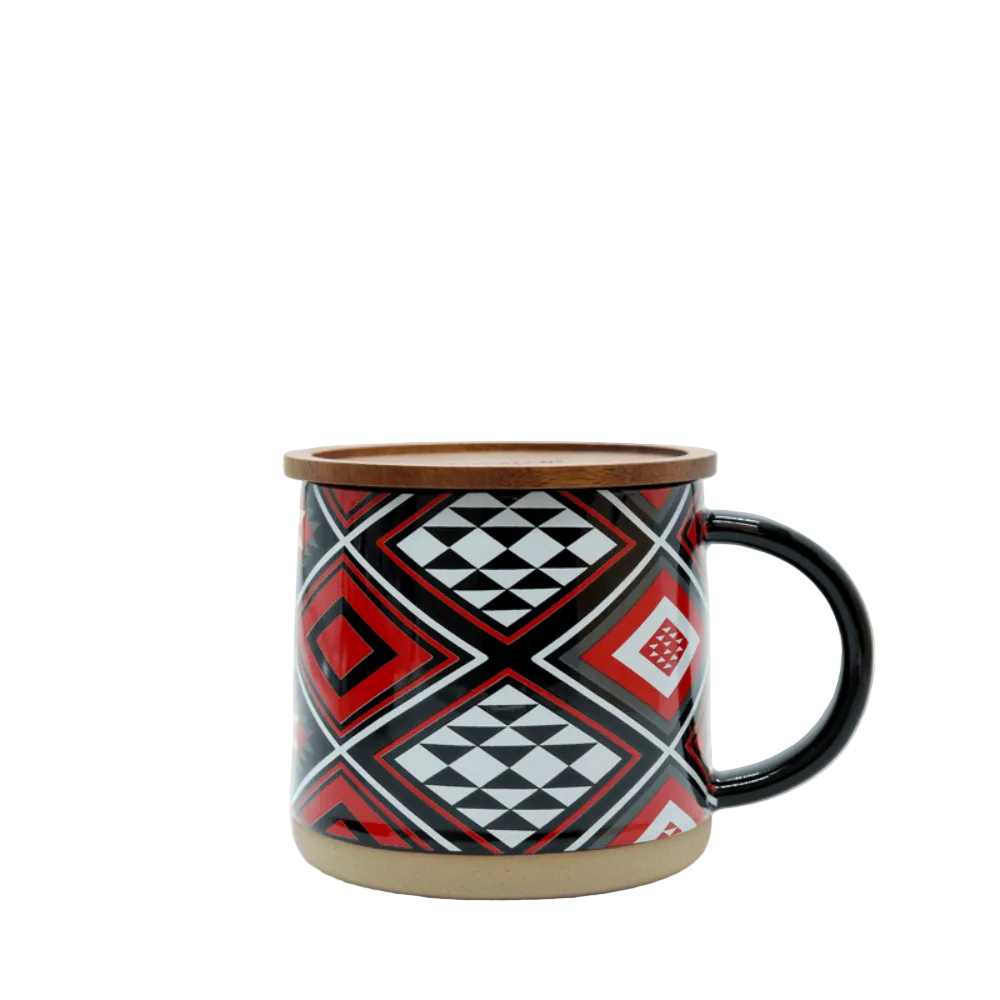 Mug with geometric pattern on a white background