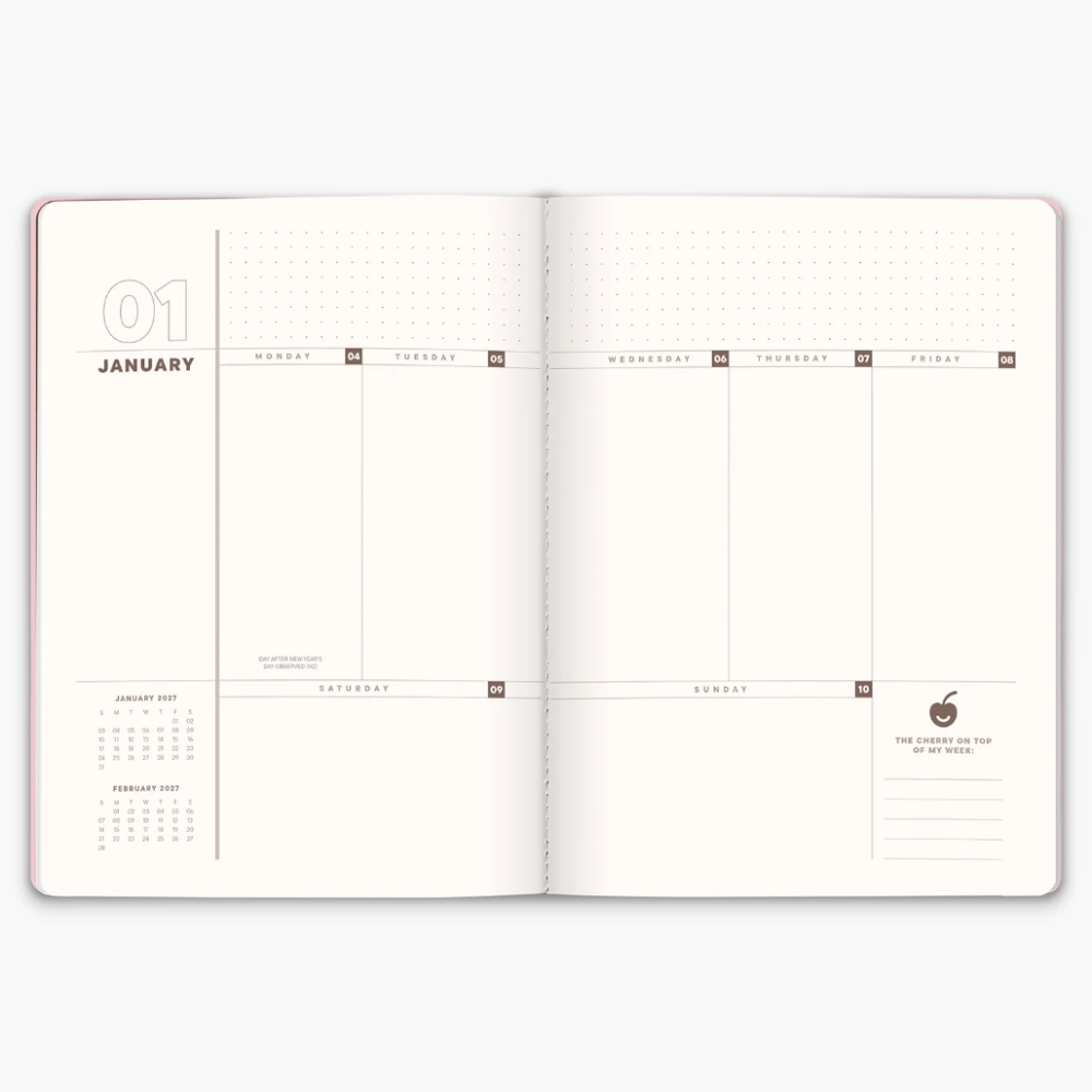 Saturday Sundae 2027 Weekly Planner Sprinkles Bubble Gum