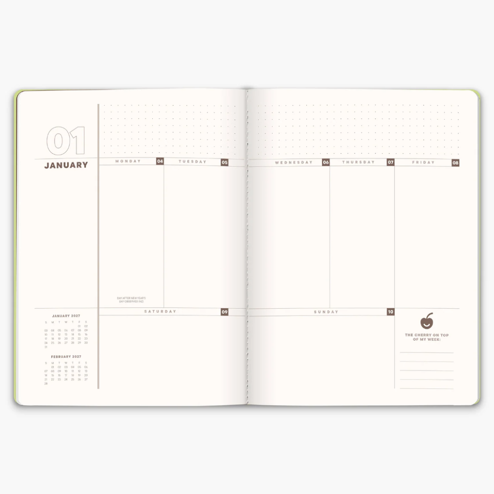Saturday Sundae 2027 Weekly Planner Sprinkles Matcha
