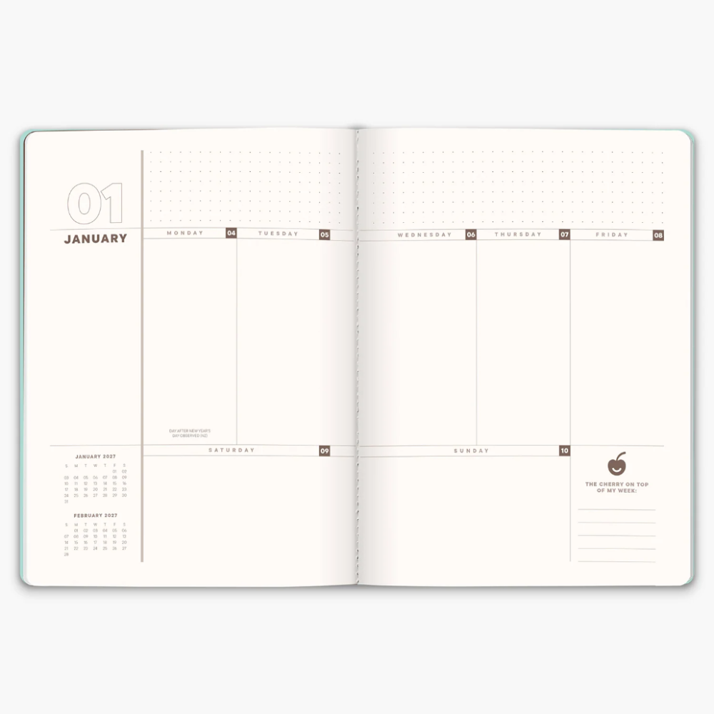 Saturday Sundae 2027 Weekly Planner Sprinkles Mint Chip
