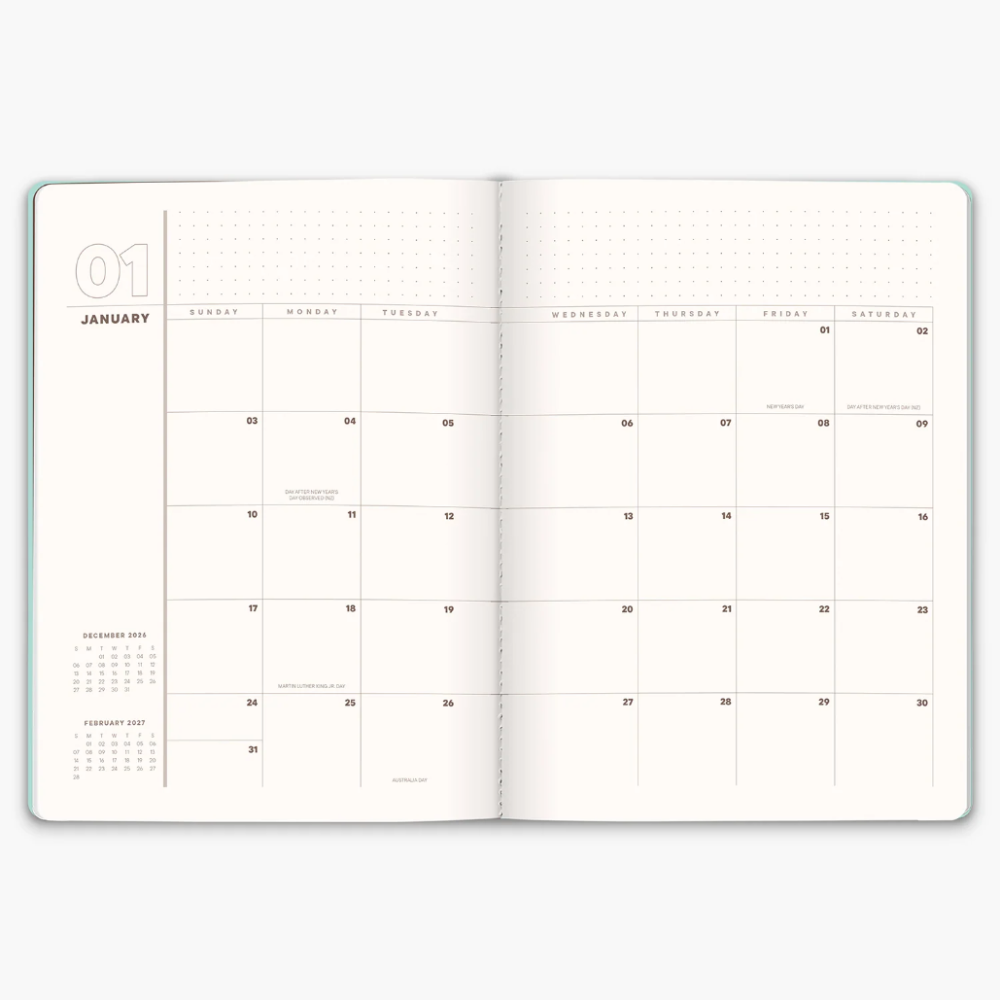 Saturday Sundae 2027 Weekly Planner Sprinkles Mint Chip