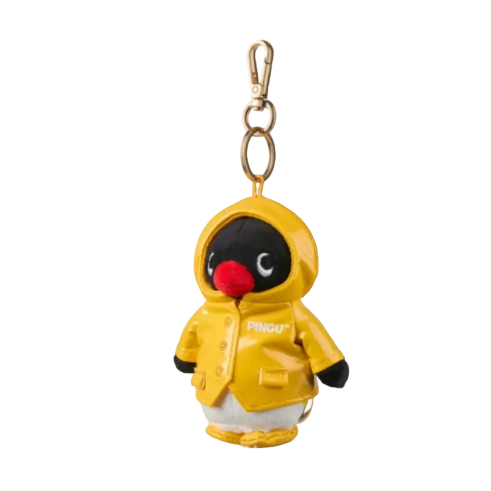 Pingu Raincoat Plush Keychain Yellow