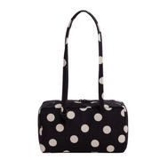 Baggu Nylon Bowler Bag Black and Cream Polka Dot