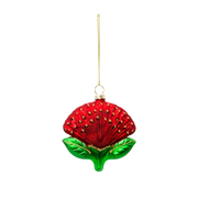 Moana Road Glass Christmas Tree Decoration Pōhutukawa