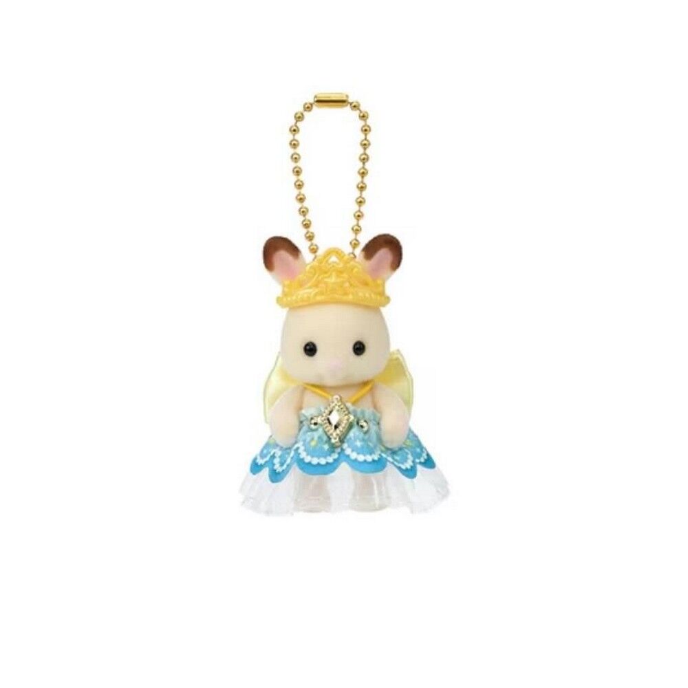 Small plush toy keychain with a princess dress and crown on a white background