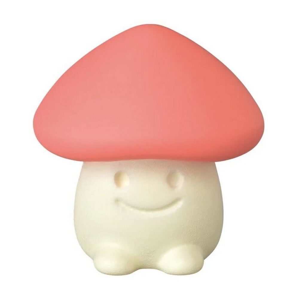 Mushroom-shaped night light with a red cap on a white background