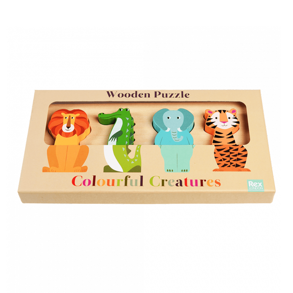 Rex LondonLondonColourful Creatures Wooden Puzzle