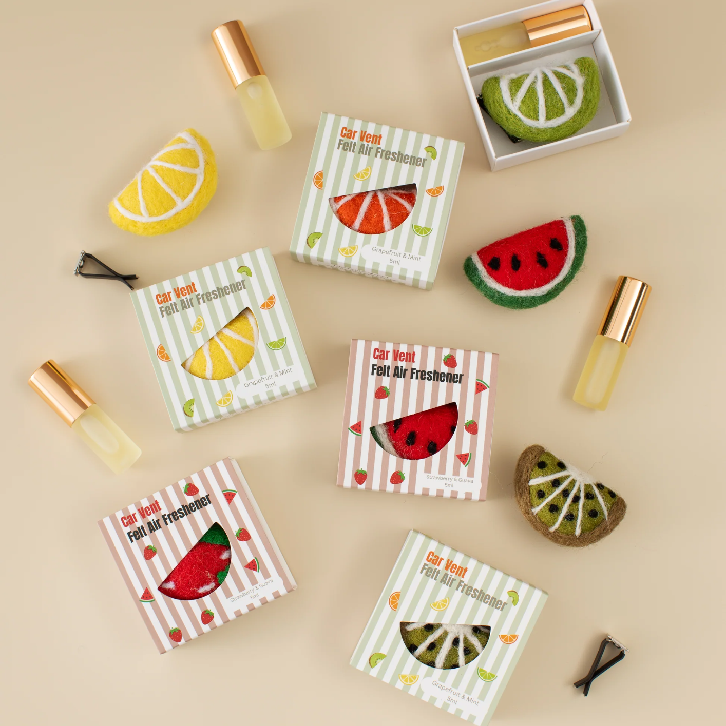 Wool Air Freshener Car Vent Orange