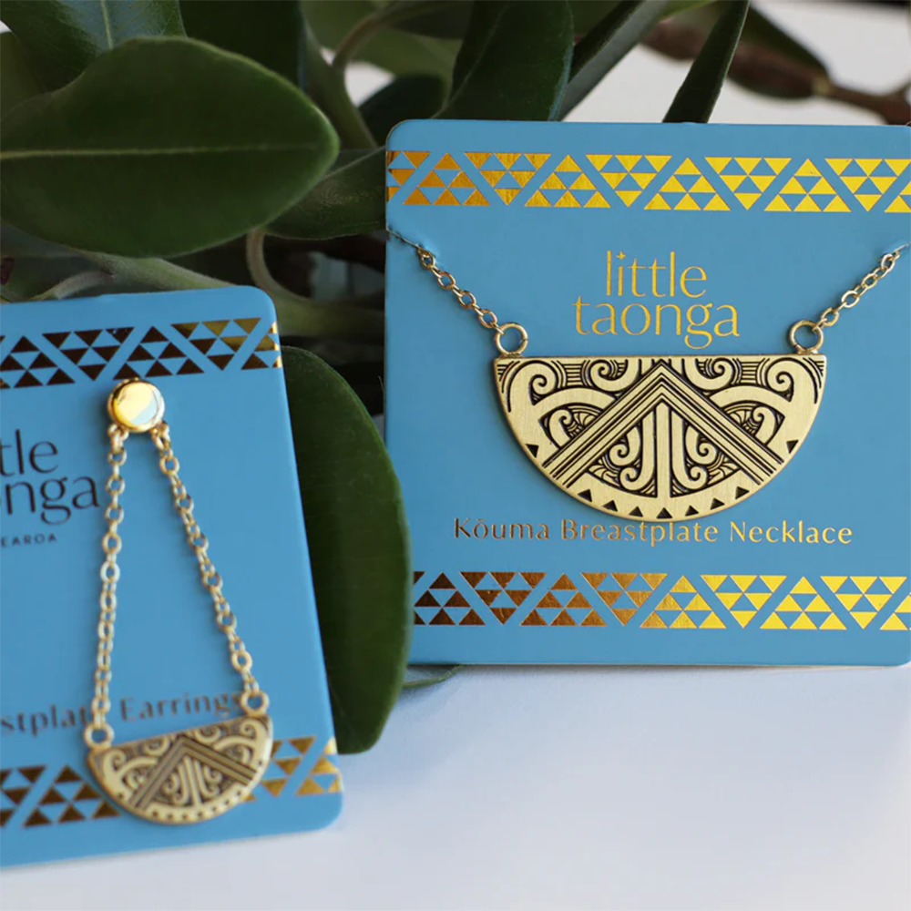 Little Taonga Maunga-Nui Breast Plate Necklace Gold