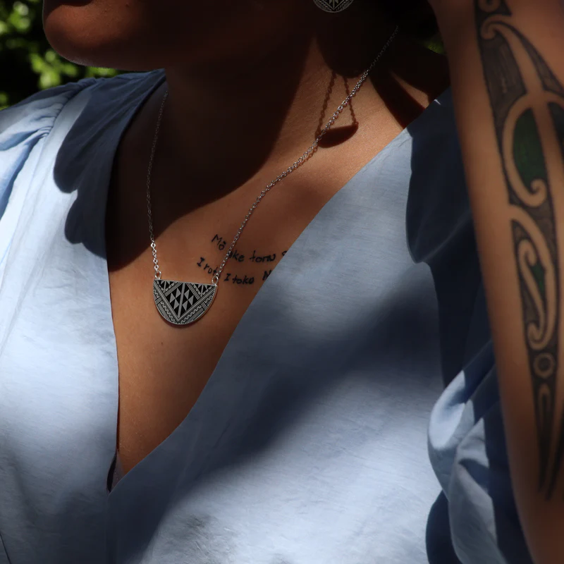 Little Taonga Niho Breast Plate Necklace Silver