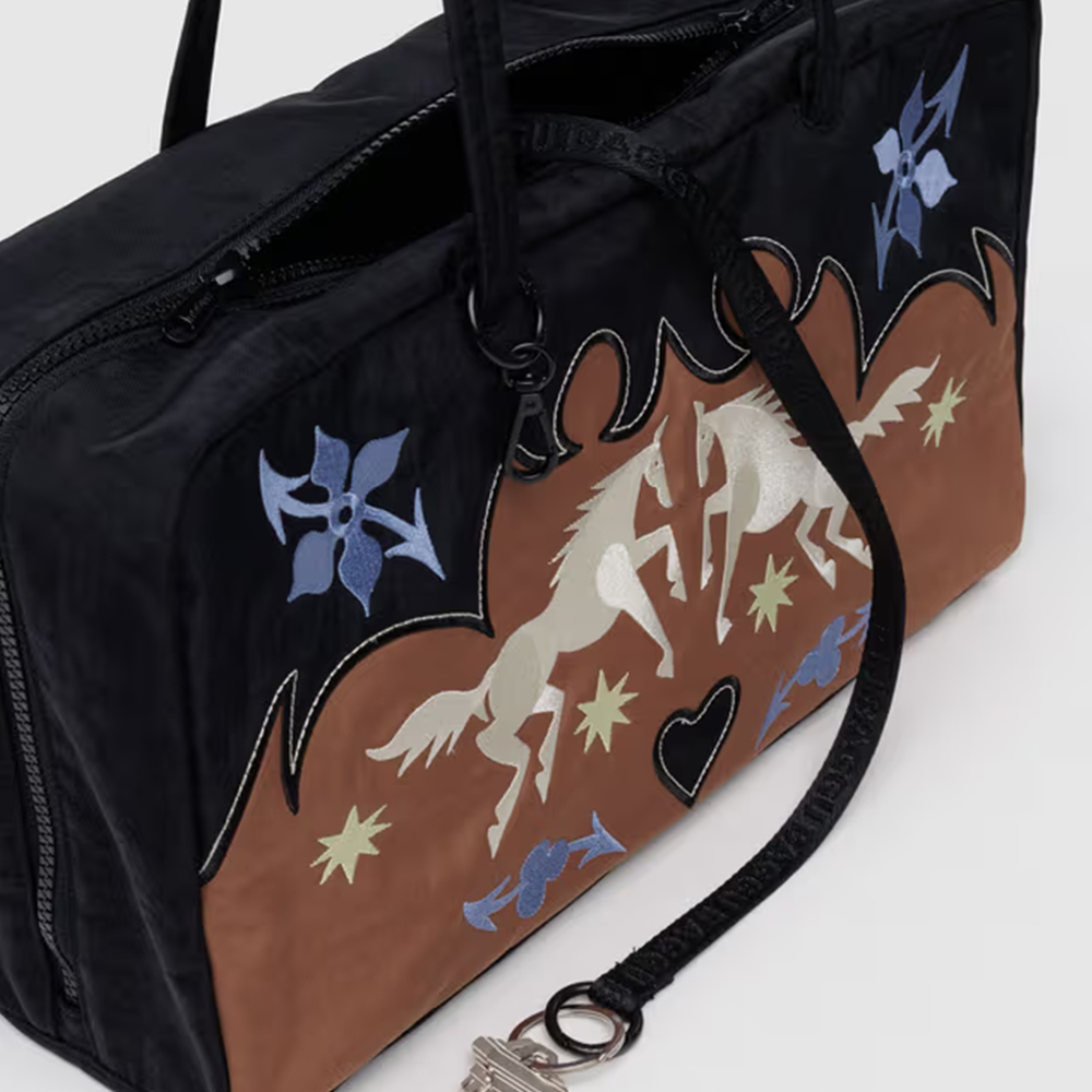 Baggu Medium Nylon Bowler Bag Western Appliqué