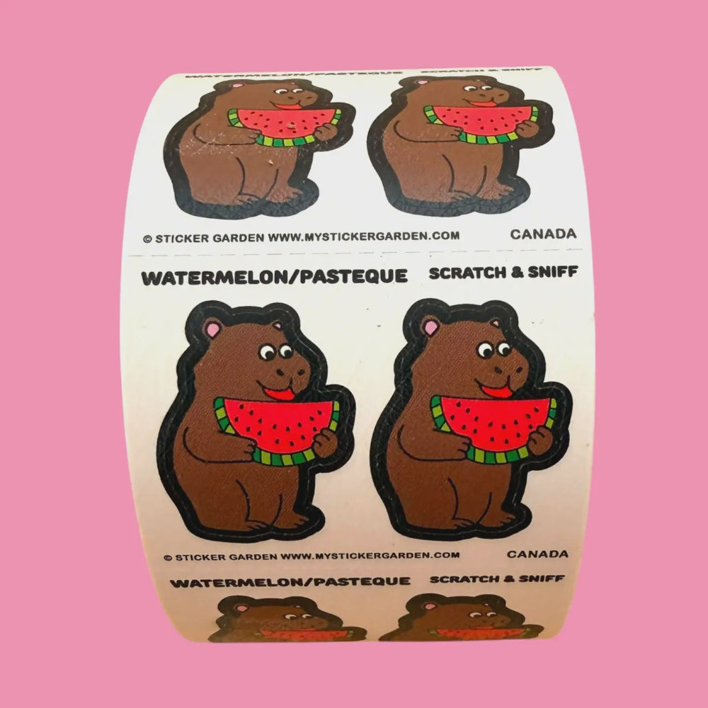 Sticker Garden Scratch and Sniff Teared Square Capybara Watermelon