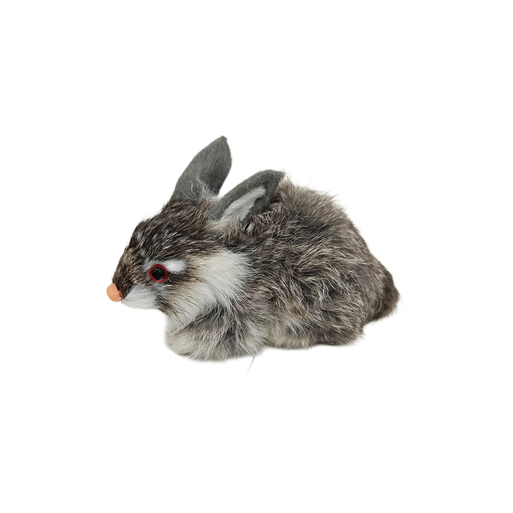 Sitting Faux Fur Rabbit Medium