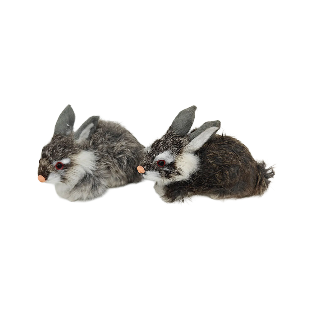 Sitting Faux Fur Rabbit Medium