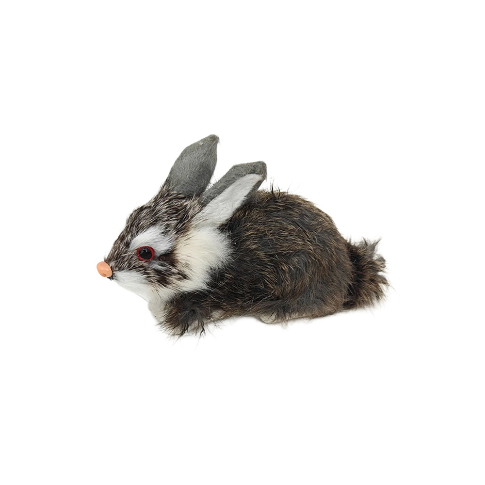 Sitting Faux Fur Rabbit Medium