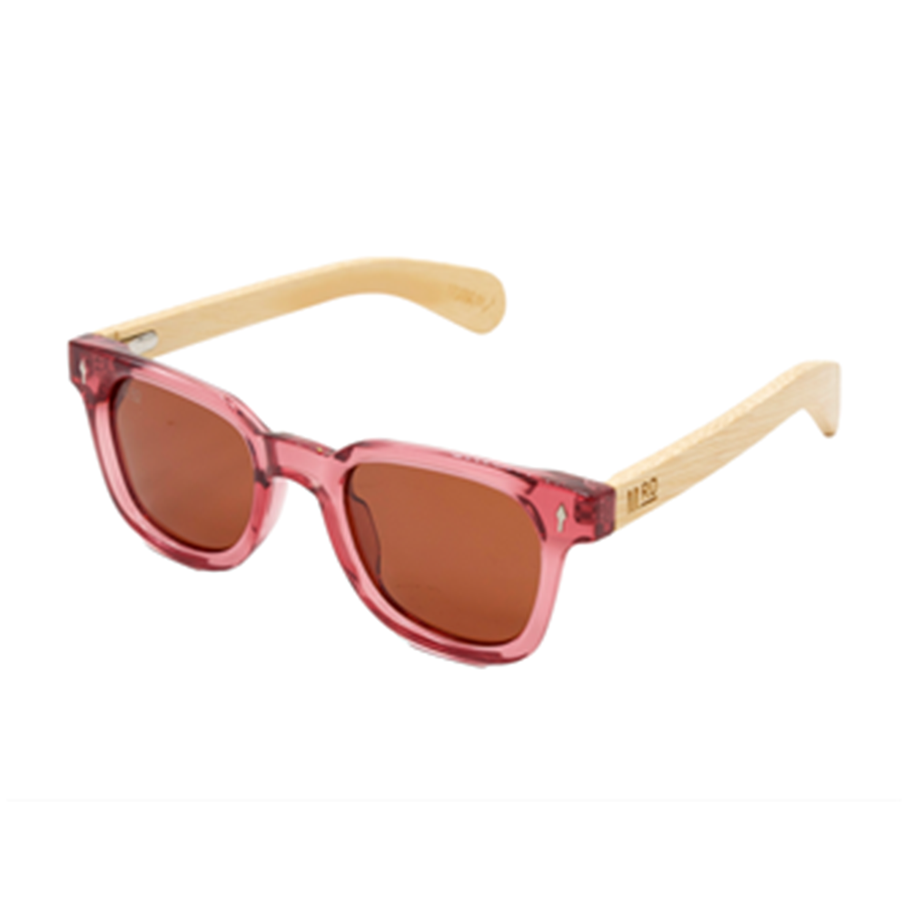 Moana Road Sunnies Fabian Pink with Wooden Arms