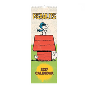 Peanuts 2027 calendar with Snoopy on a doghouse