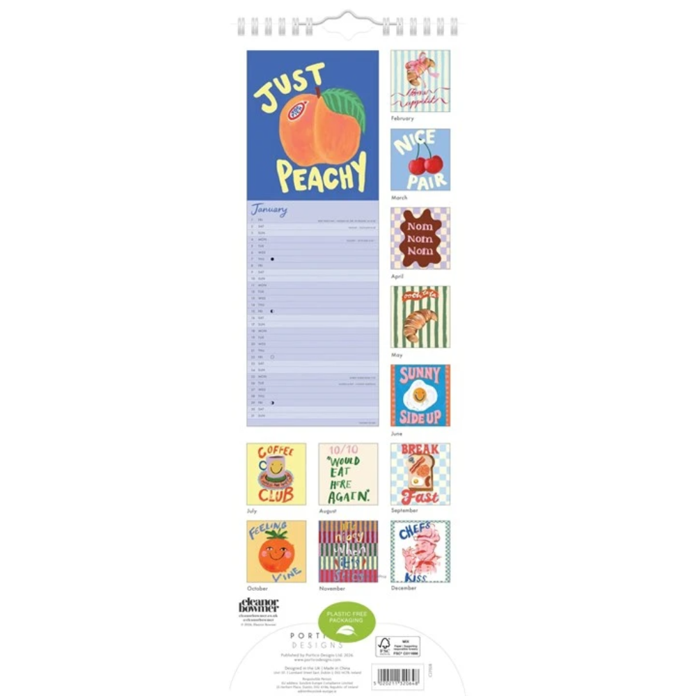 Portico Designs 2027 Slim Wall Calendar Eleanor Bowmer Food
