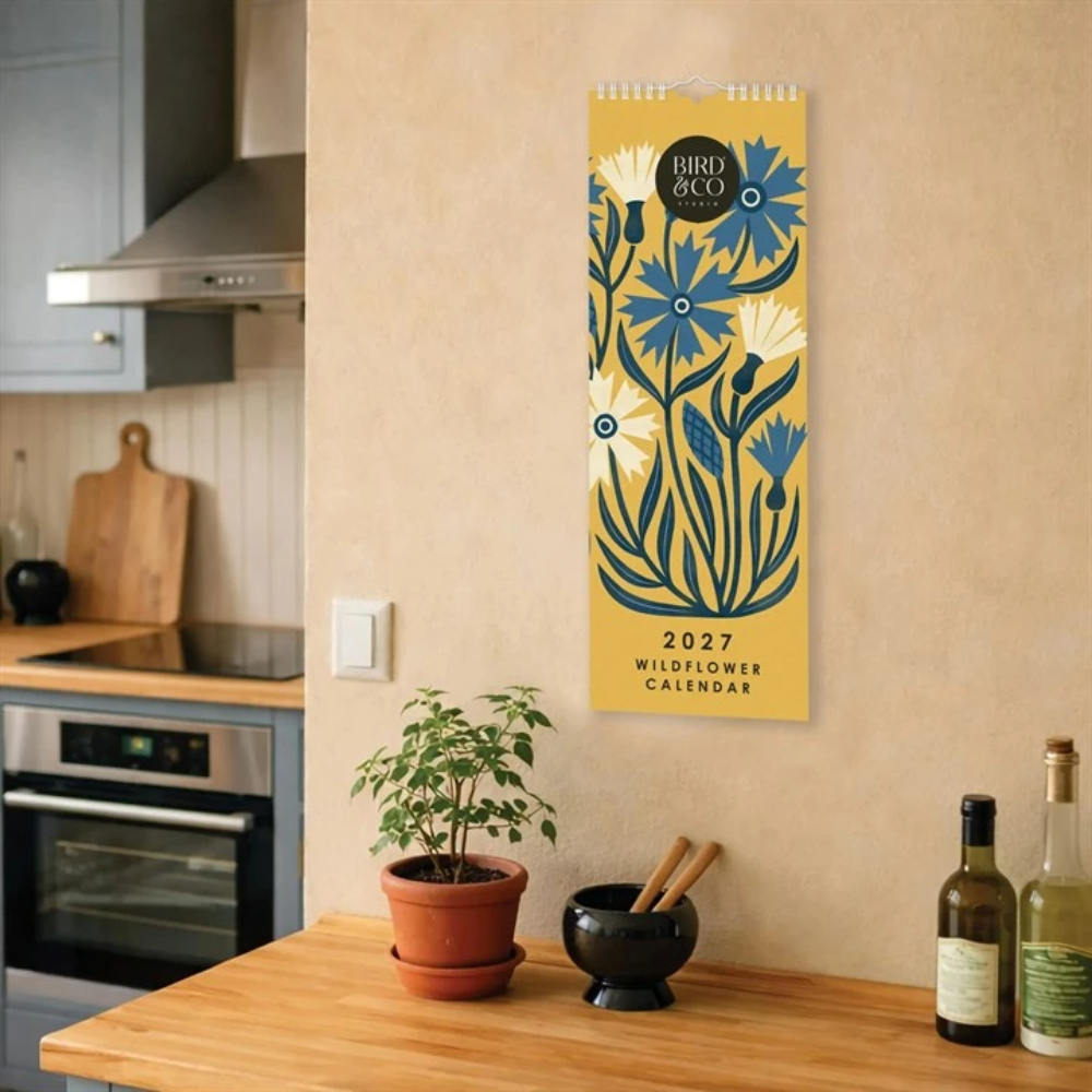 Portico Designs 2027 Slim Wall Calendar Bird & Co Studio Wild Flowers