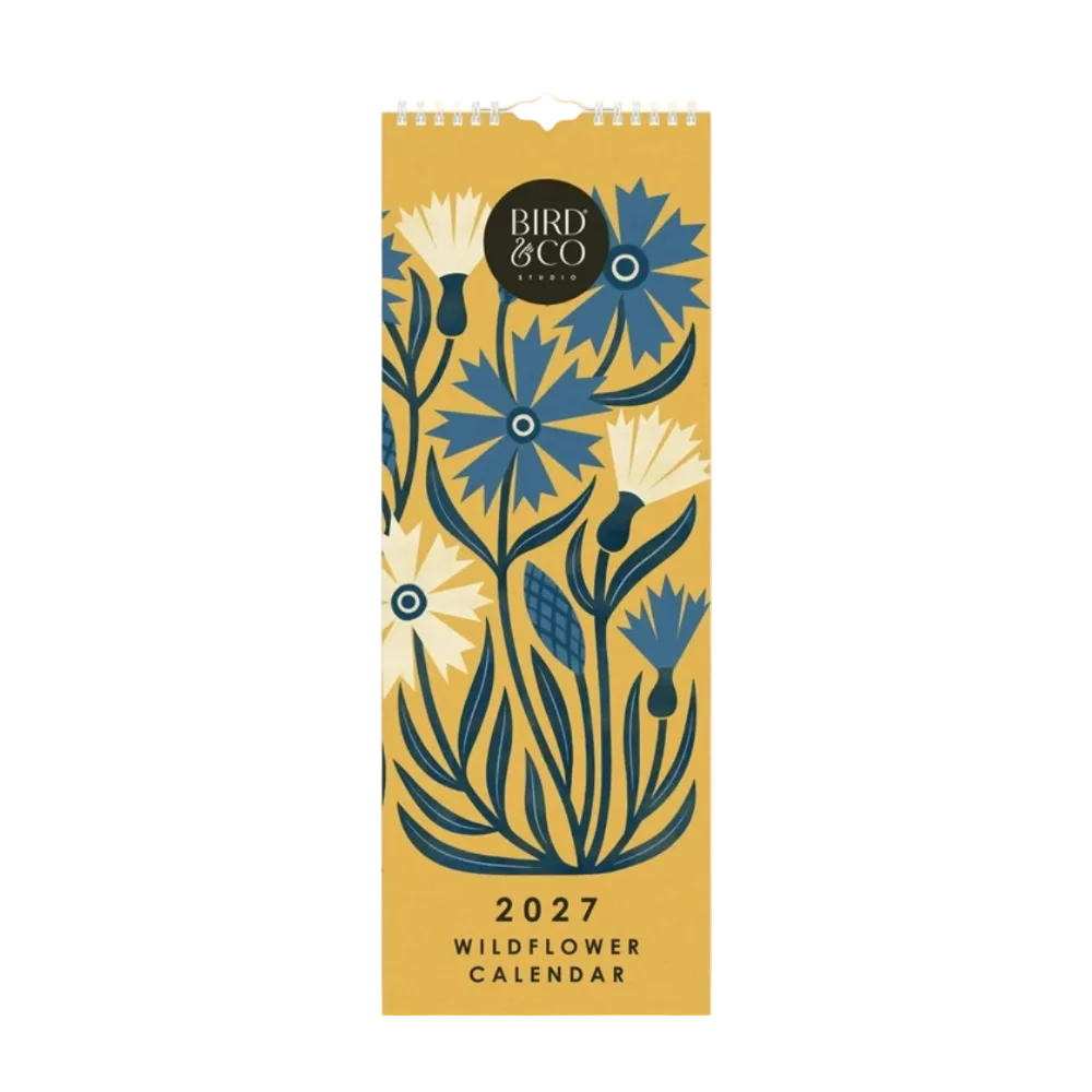 Portico Designs 2027 Slim Wall Calendar Bird & Co Studio Wild Flowers