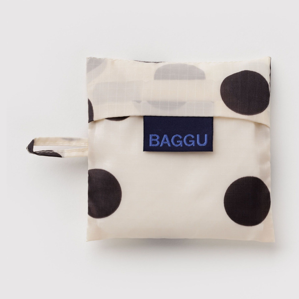 Baggu Baby Reusable Bag Cream and Black Polka Dot