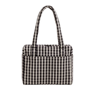 Baggu Small Cloud Carry-On Bag Black and Cream Gingham