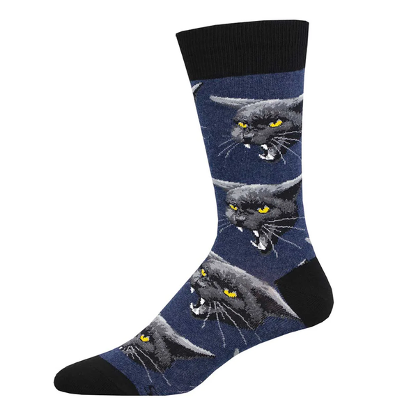 Socksmith Socks Men's Black Cat Malice Navy Heather