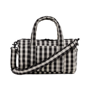 Baggu Nylon Duffle Bag Black and Cream Gingham