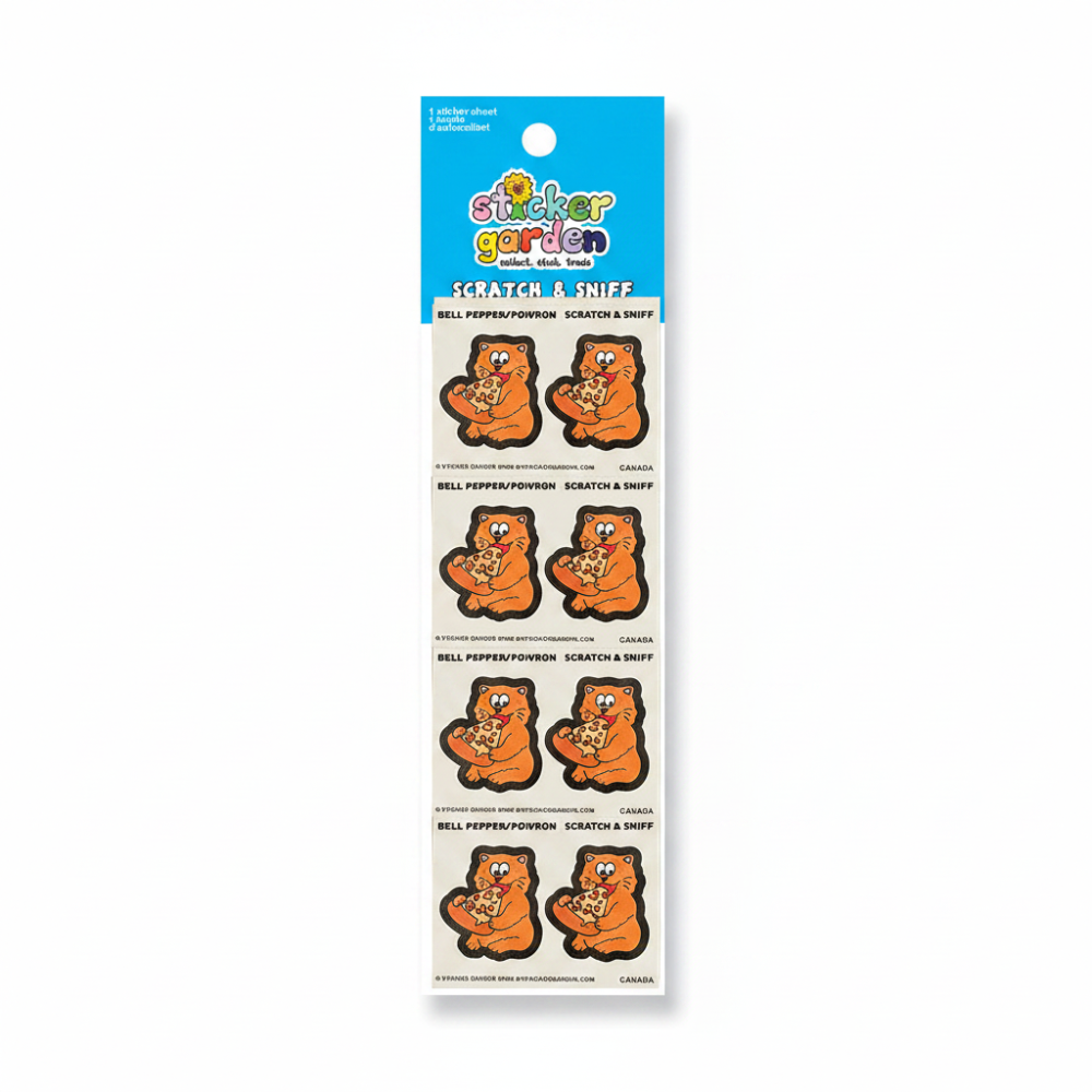 Sticker Garden Sheet Scratch Scratch and Sniff Cat Bell Pepper Scent