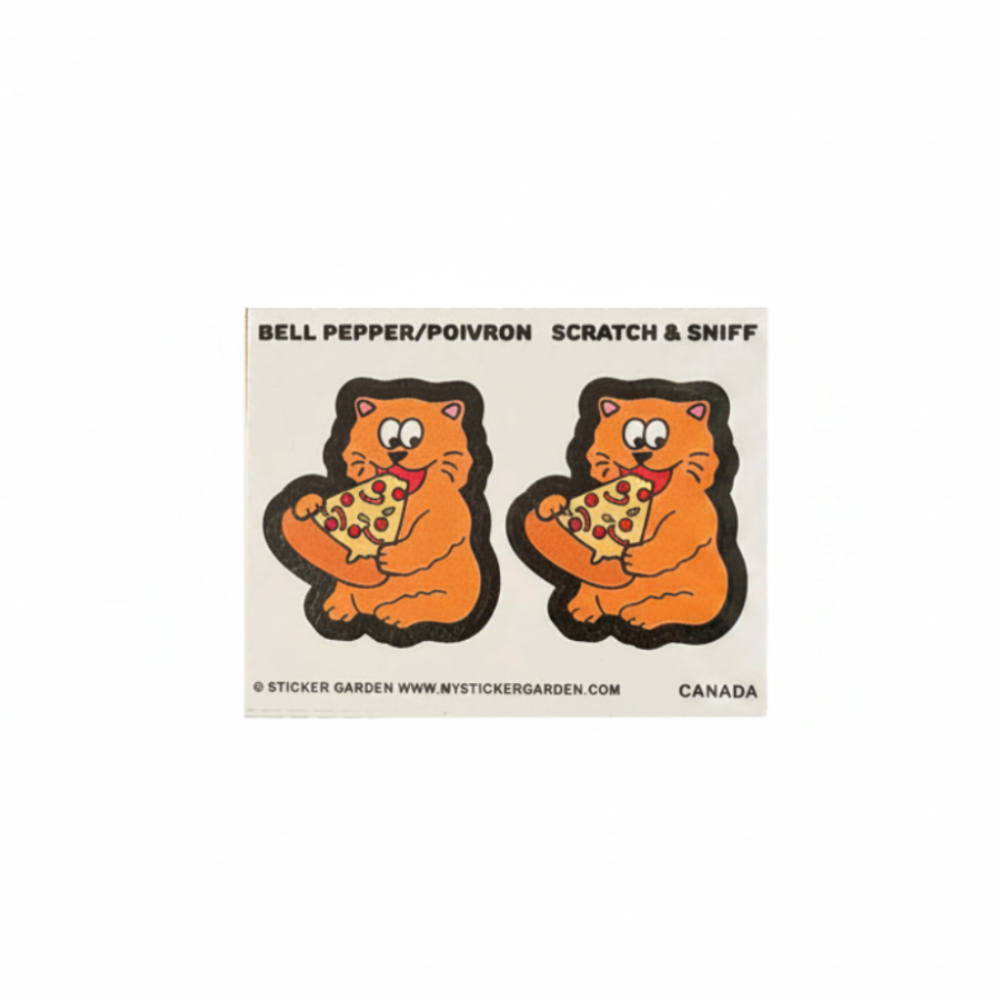 Sticker Garden Scratch and Sniff Teared Square Cat Bell Pepper
