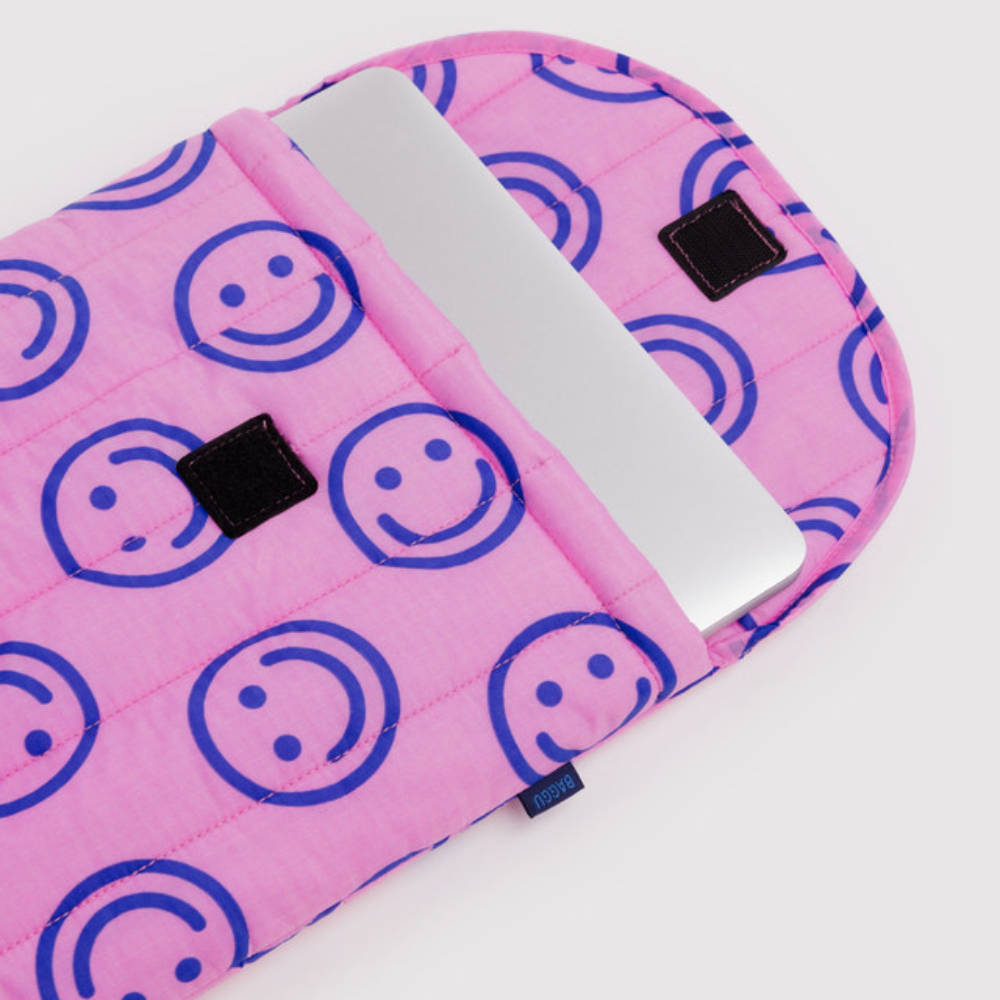 Baggu Puffy Laptop Sleeve 13/14 inch Pop Pink Happy