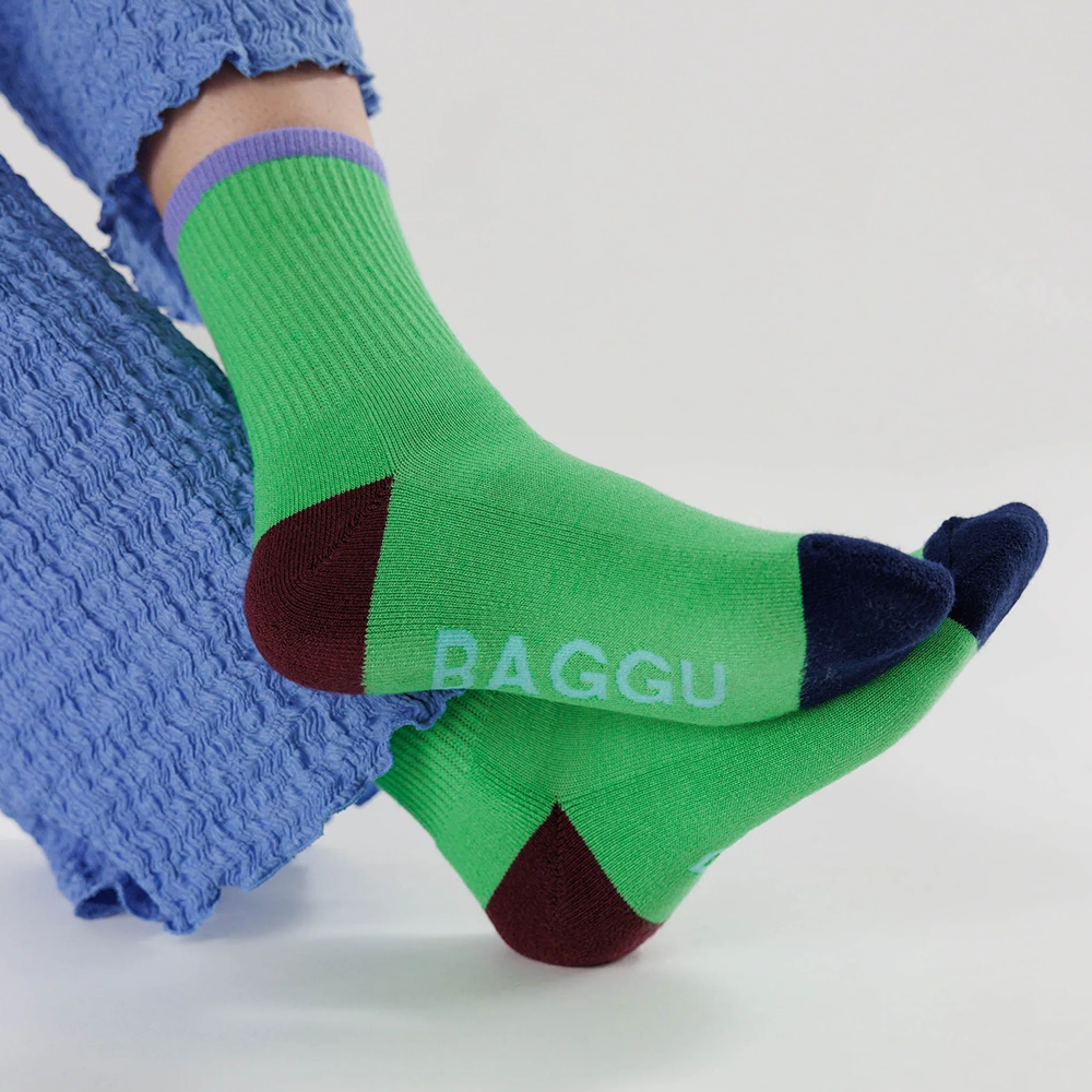 Baggu Ribbed Socks Aloe Mix Small