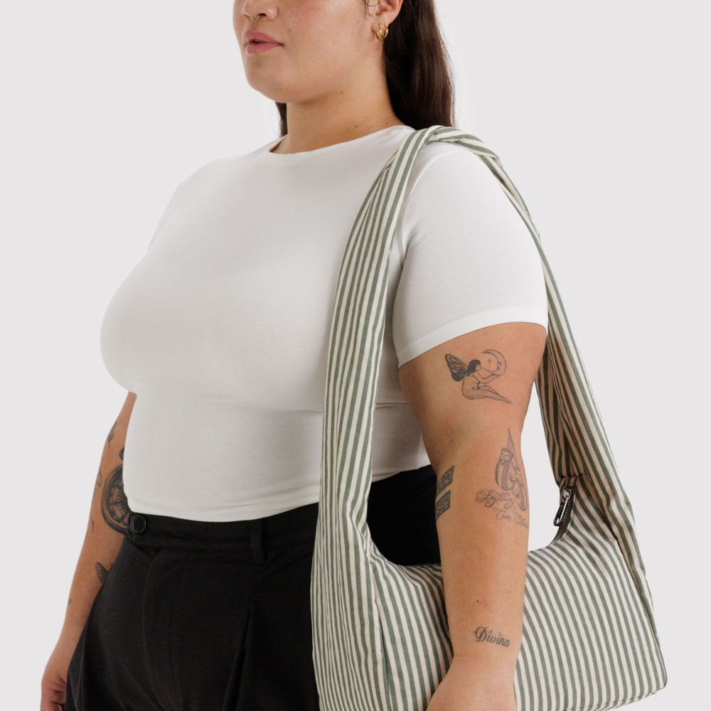 Baggu Nylon Meringue Bag Sage Stripe