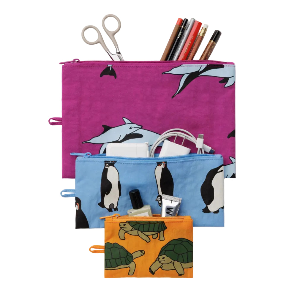 Baggu Sea Ocean Creatures colorful pouches with animal designs 