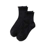 Pair of black socks with ruffled top Baggu