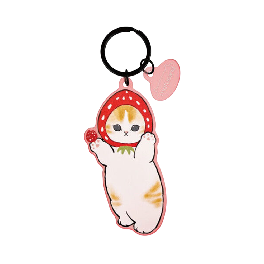 Mofusand Matte Acrylic Keychain Strawberry Cat