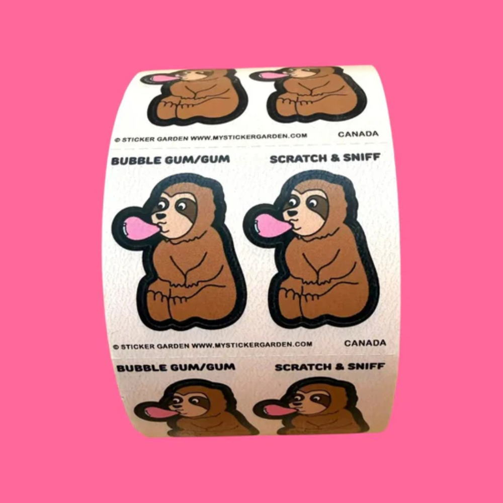 Sticker Garden Scratch and Sniff Teared Square Sloth Bubble