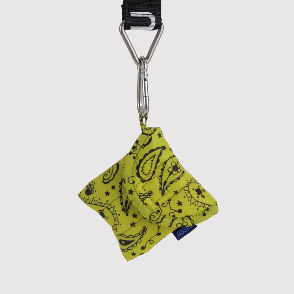 Baggu Puffy Earbuds Case Chartreuse Paisley